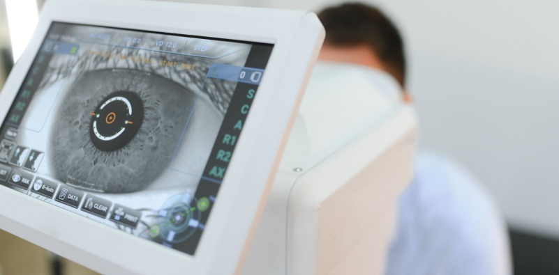 Eye exam at an eye doctor’s office